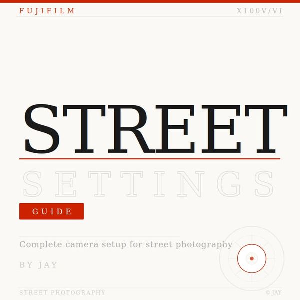 Fujifilm X100V / X100VI Street Settings Quickstart Guide